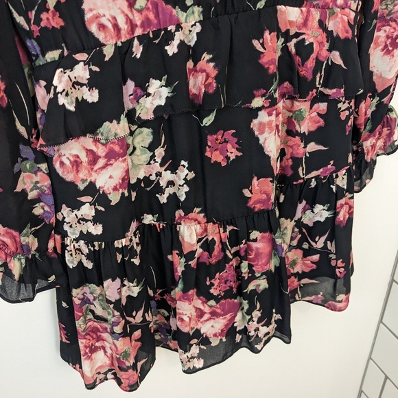 Joie Joada 100% Silk Floral Tiered Ruffle Mini Dress - Picture 8 of 10